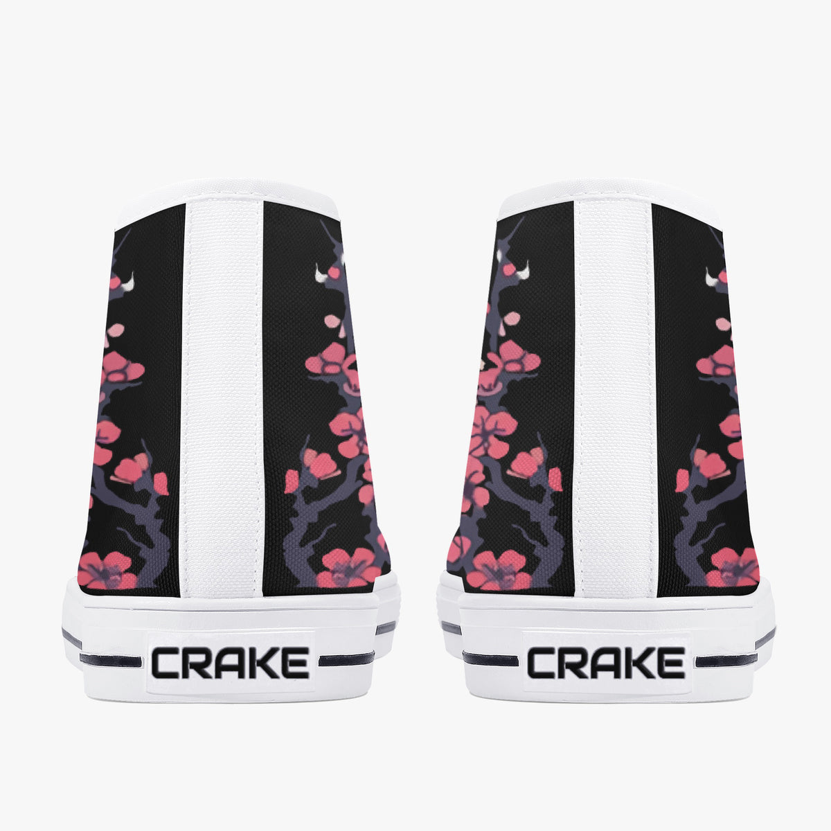 Crake High Top Sakura Tree laced custom prints canvas shoes