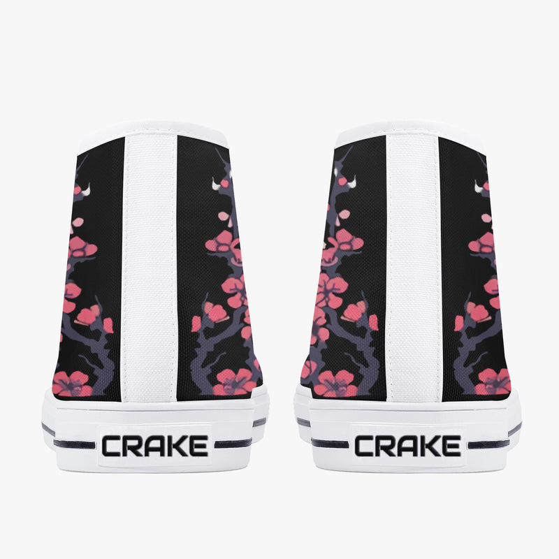 Crake High Top Sakura Tree laced custom prints canvas shoes at RM MYR289