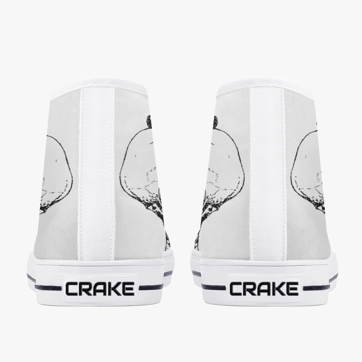 Crake High Top Skulls on headphone laced custom prints canvas shoes