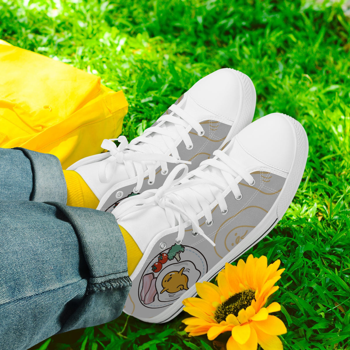Crake High Top Egger Plate laced custom prints canvas shoes
