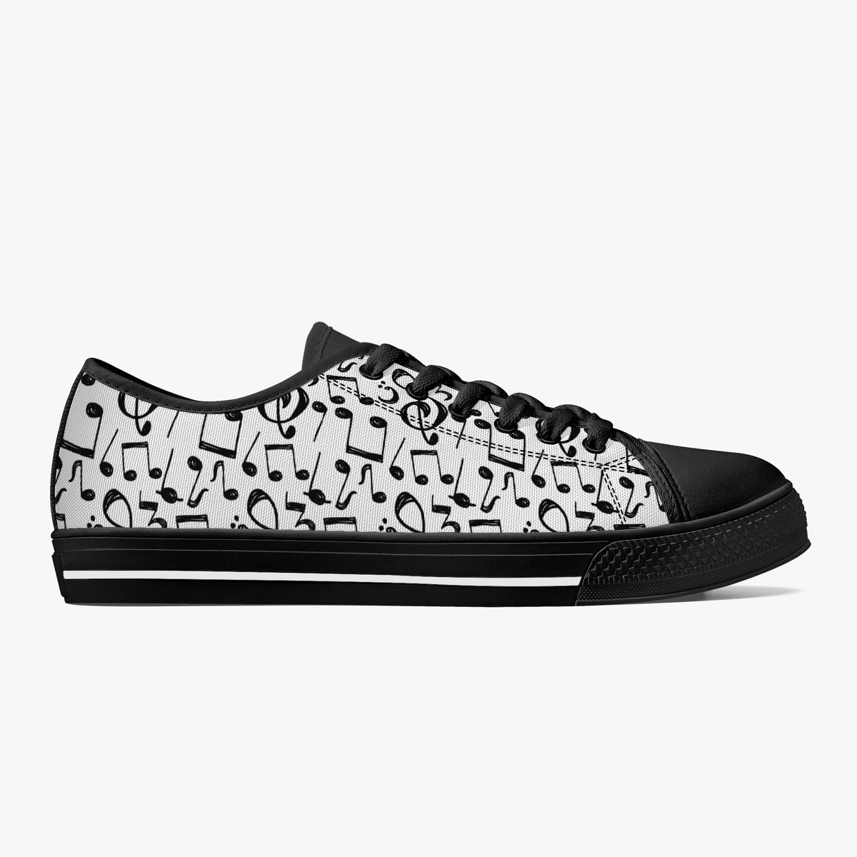 Crake Low Top Music laced custom prints canvas shoes