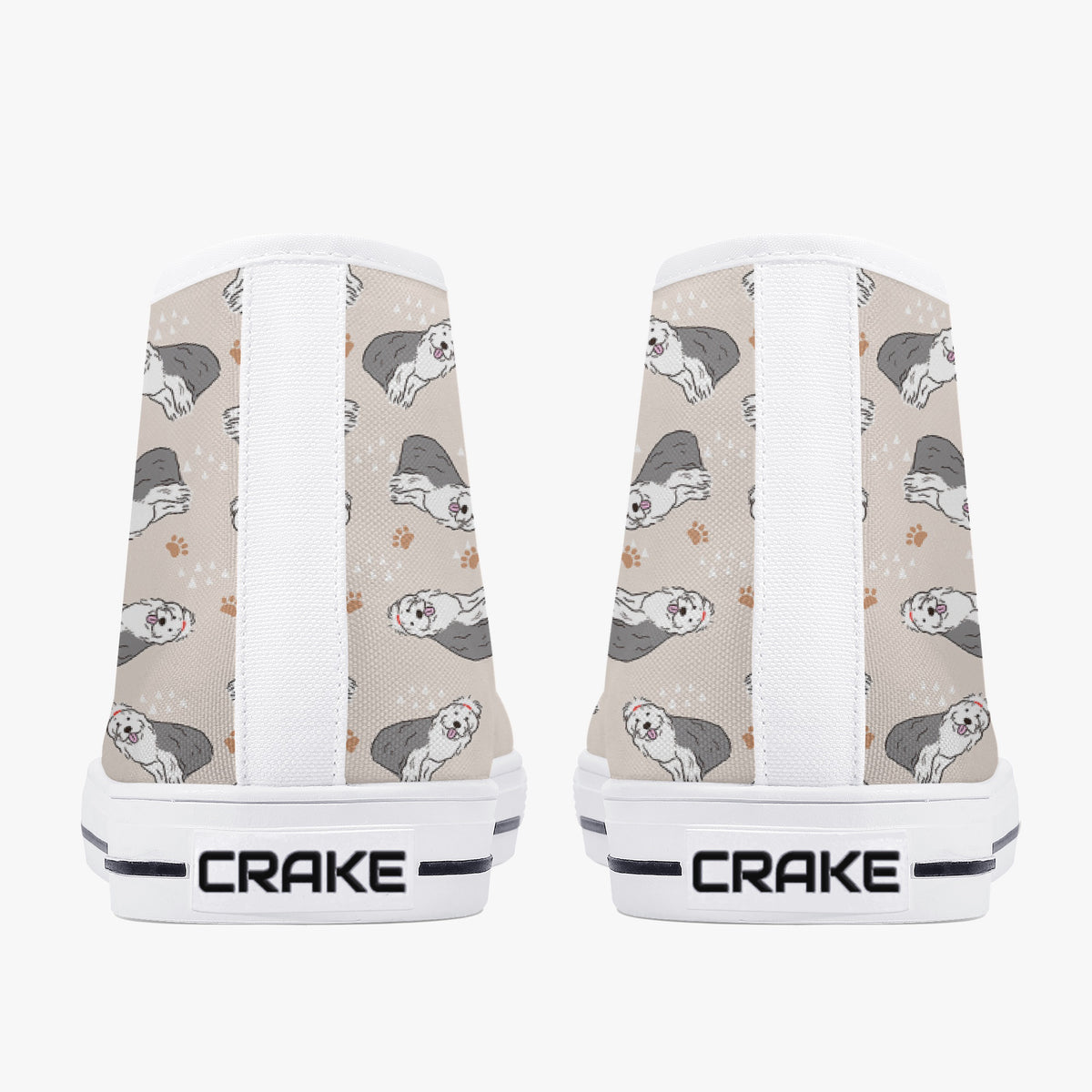 Crake High Top The White Dogs laced custom prints canvas shoes