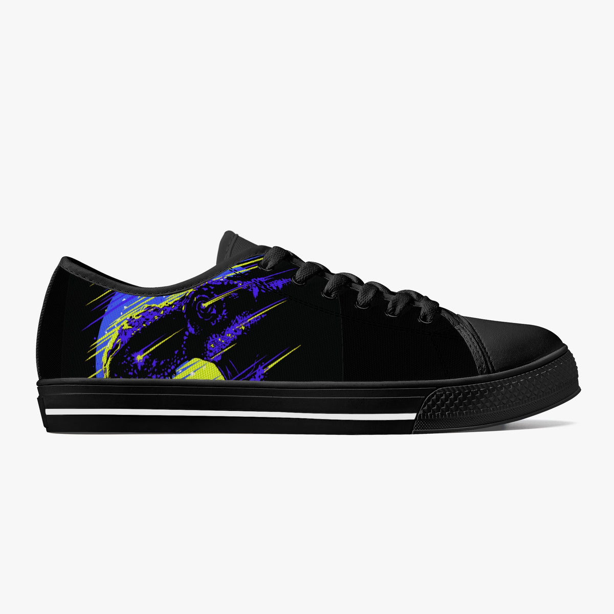 Crake Low Top T Rex laced custom prints canvas shoes