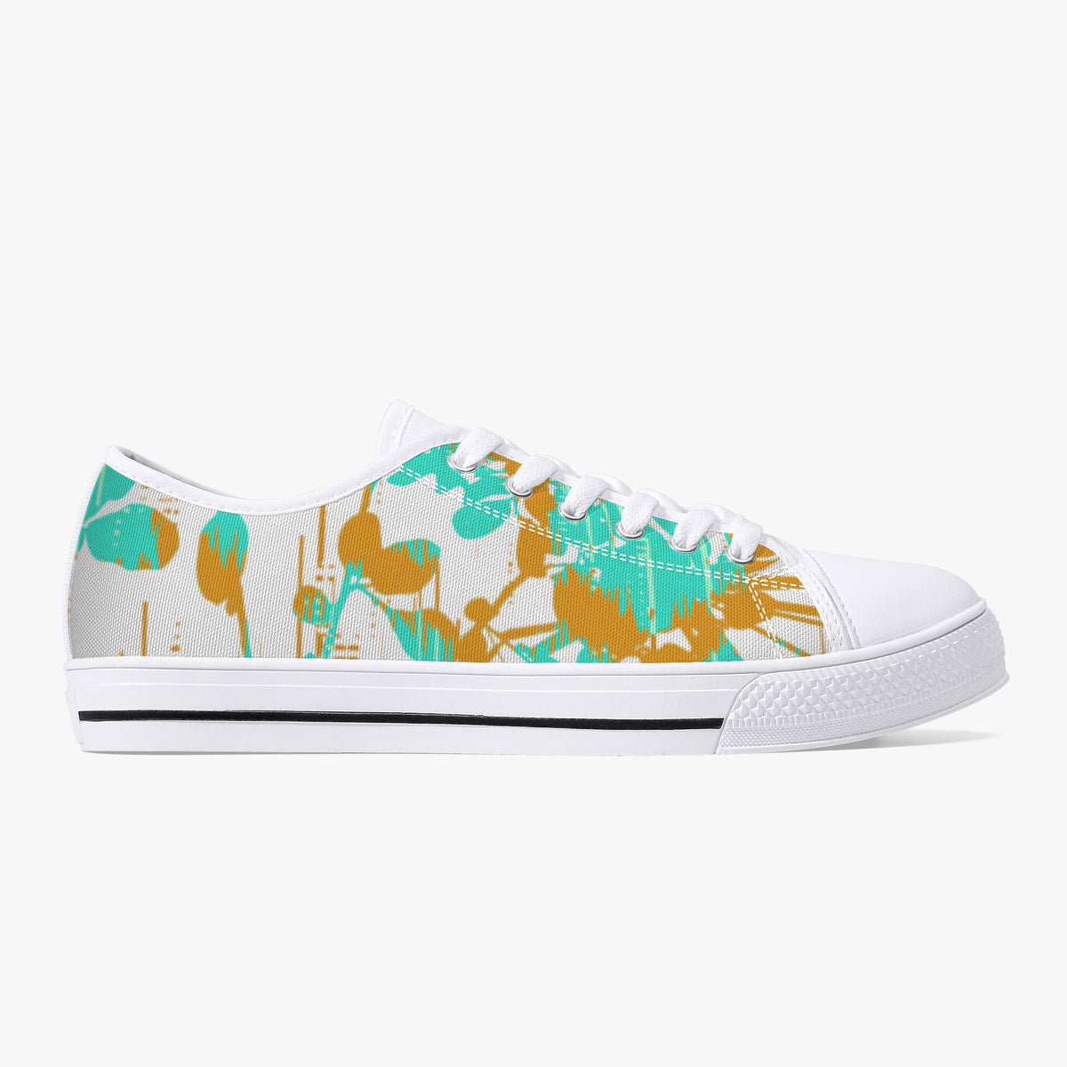 Crake Low Top Peters Painting laced custom prints canvas shoes