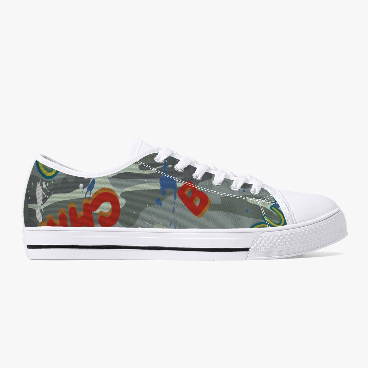 Crake Low Top Gradual laced custom prints canvas shoes