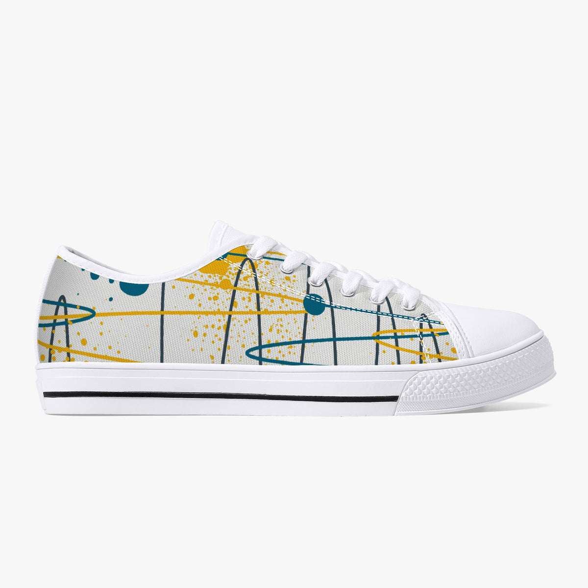 Crake Low Top Ego laced custom prints canvas shoes