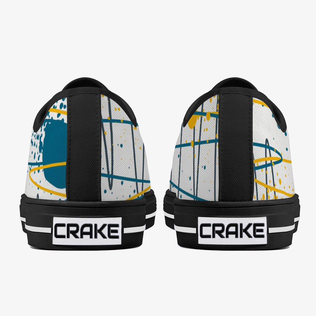 Crake Low Top Ego laced custom prints canvas shoes