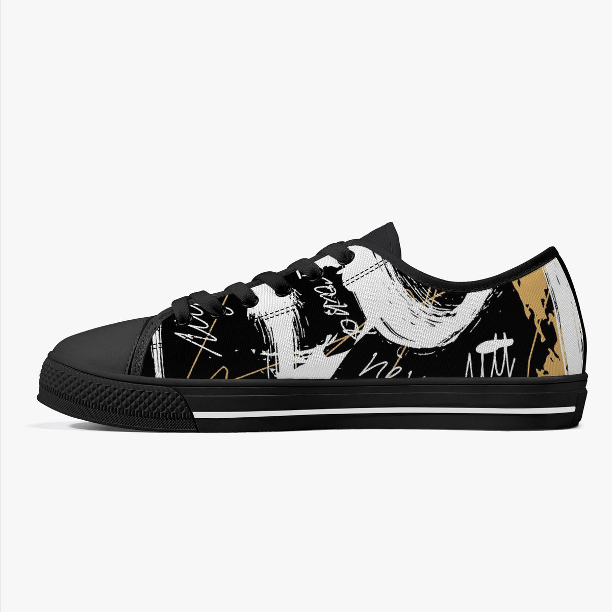 Crake Low Top Kuso laced custom prints canvas shoes