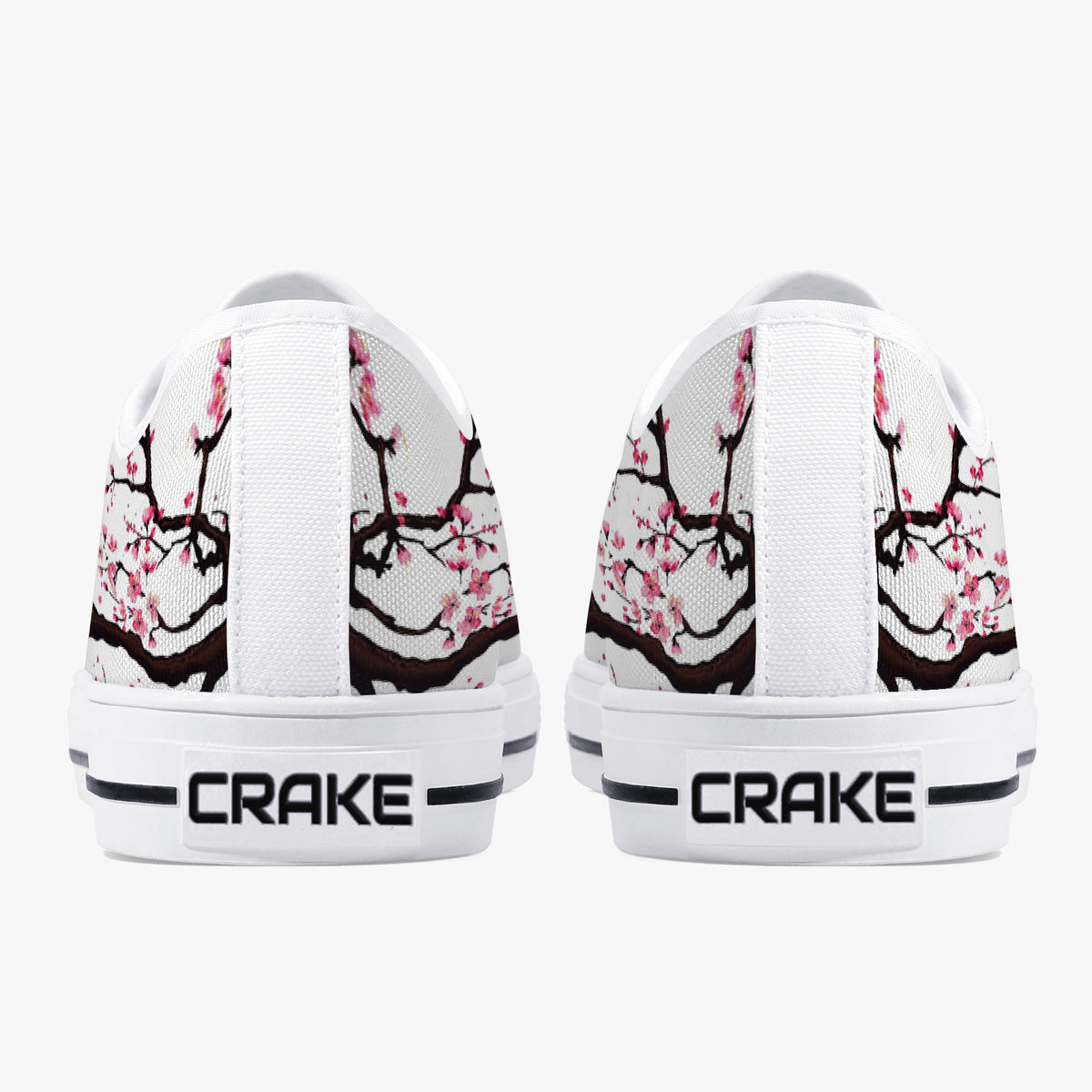 Crake Low Top Sakuras laced custom prints canvas shoes