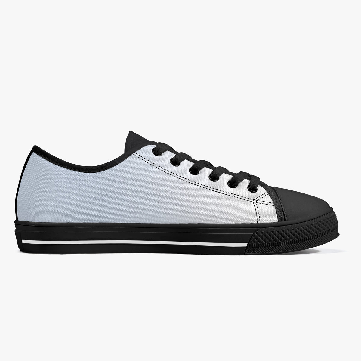 Crake Low Top Silver with black trim, opposite side view