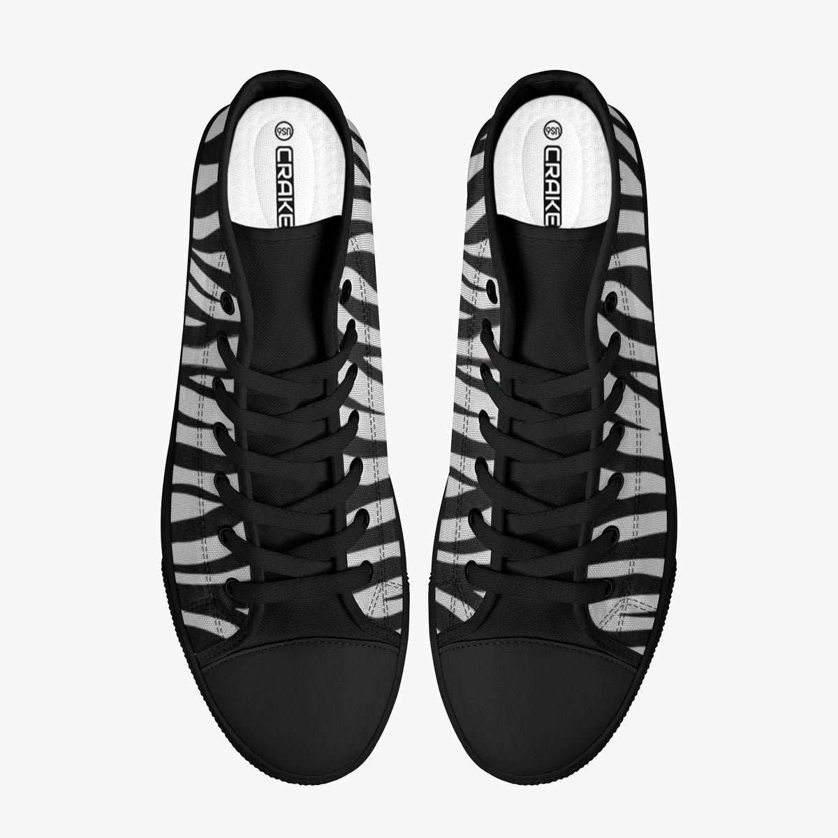 Crake High Top Zebra laced custom prints canvas shoes