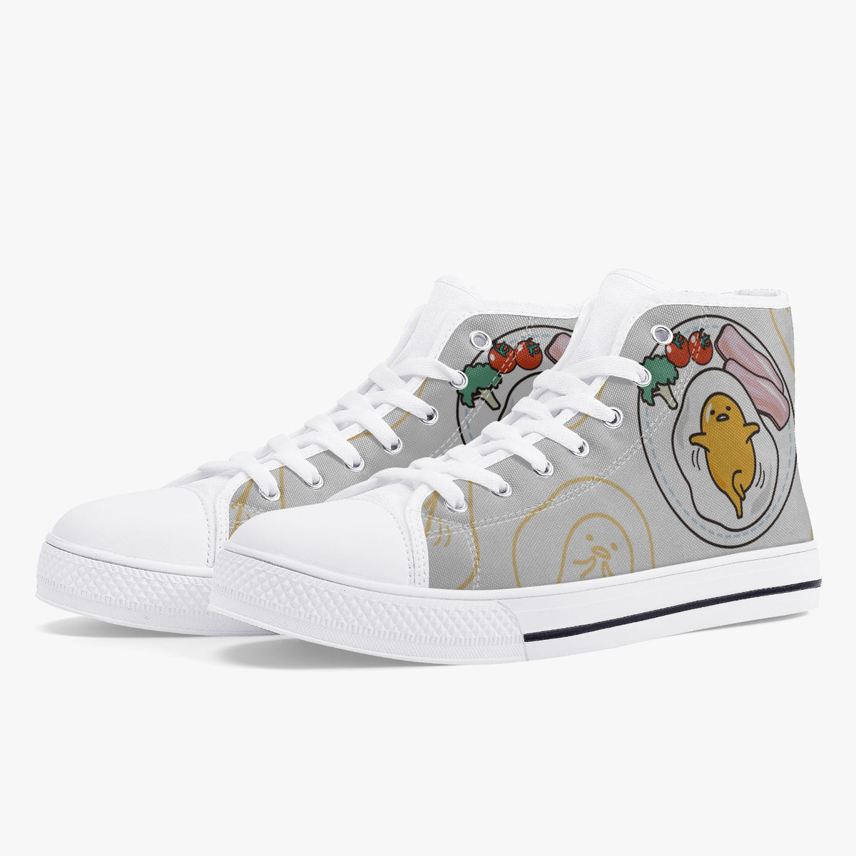 Crake High Top Egger Plate laced custom prints canvas shoes