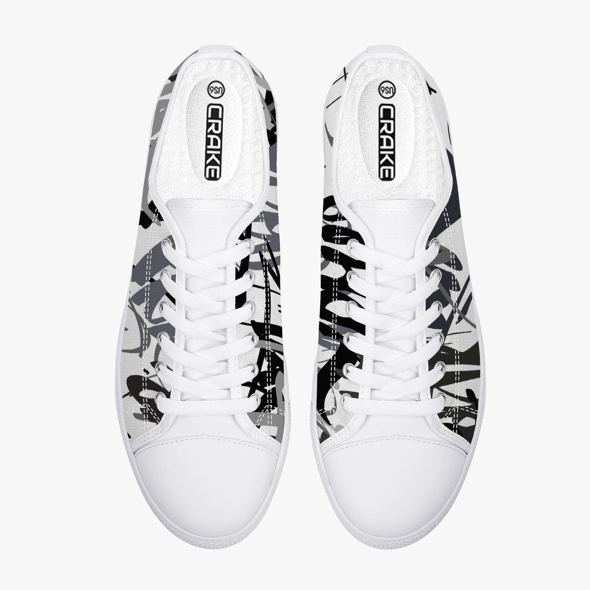Crake Low Top Sapporo laced custom prints canvas shoes