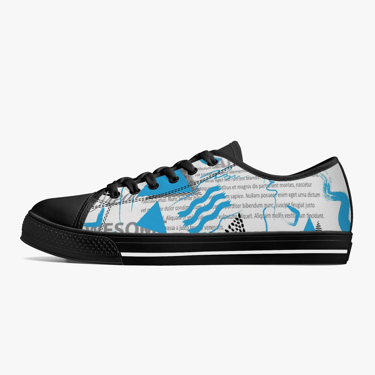 Crake Low Top Awesome Abstract laced custom prints canvas shoes