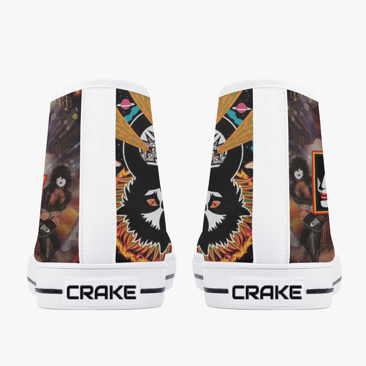 Crake High Top Kiss laced custom prints canvas shoes