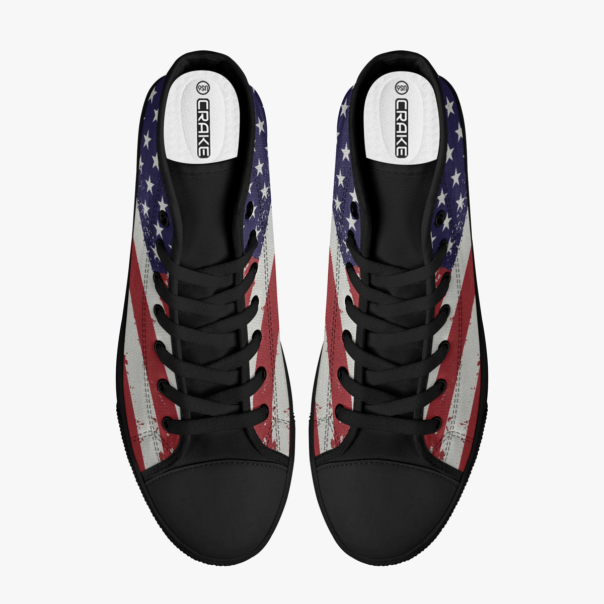 Crake High Top USA laced custom prints canvas shoes