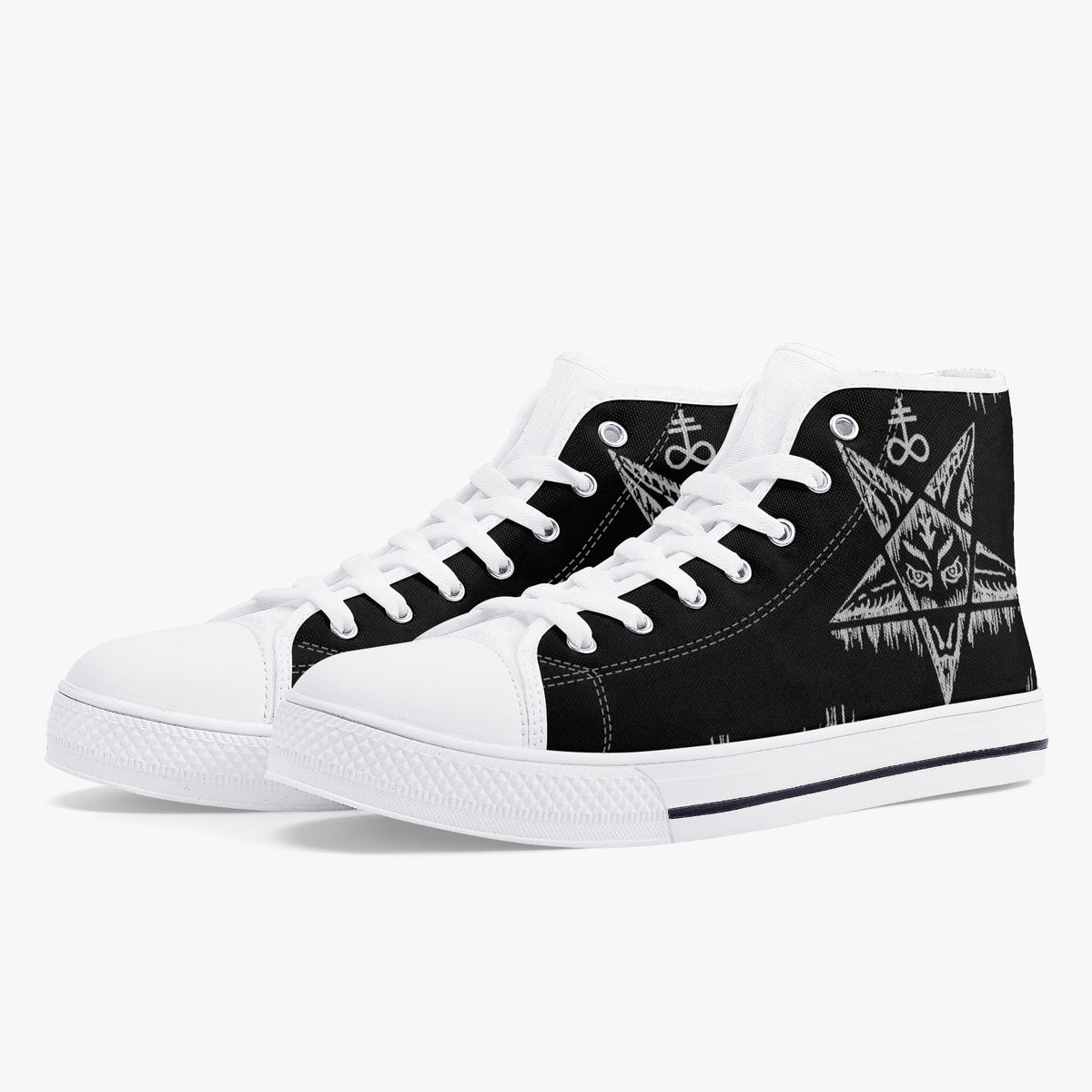 Crake High Top Voodoo laced custom prints canvas shoes