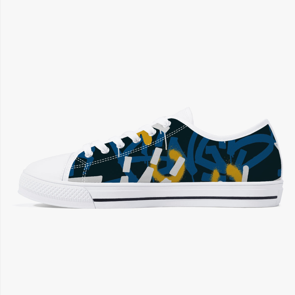 Crake Low Top Sunset laced custom prints canvas shoes