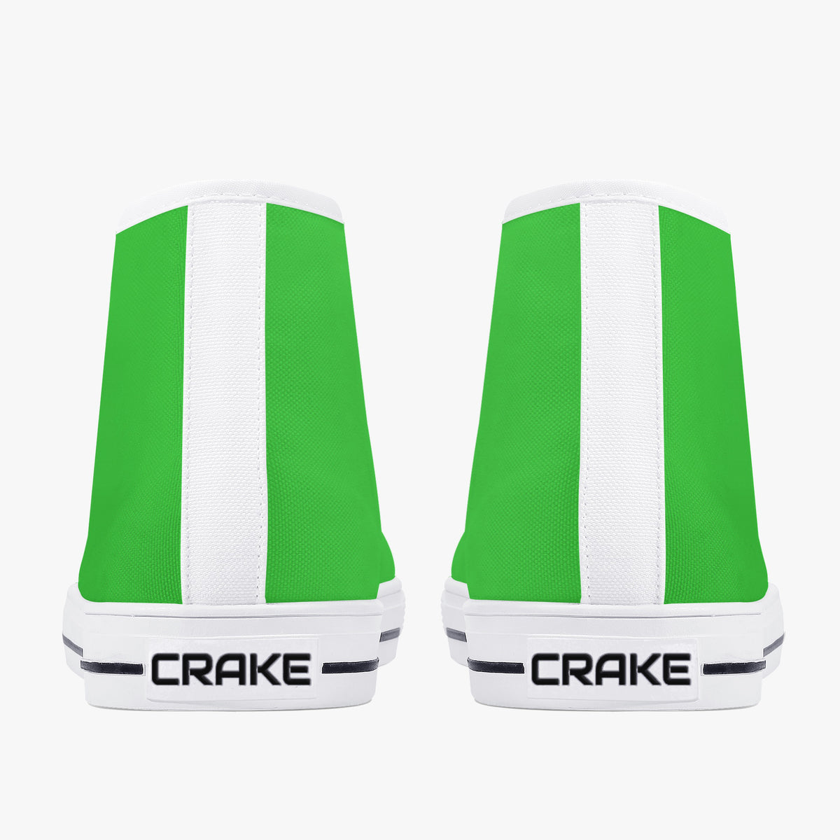 Crake High Top Green laced high top plain color canvas shoes