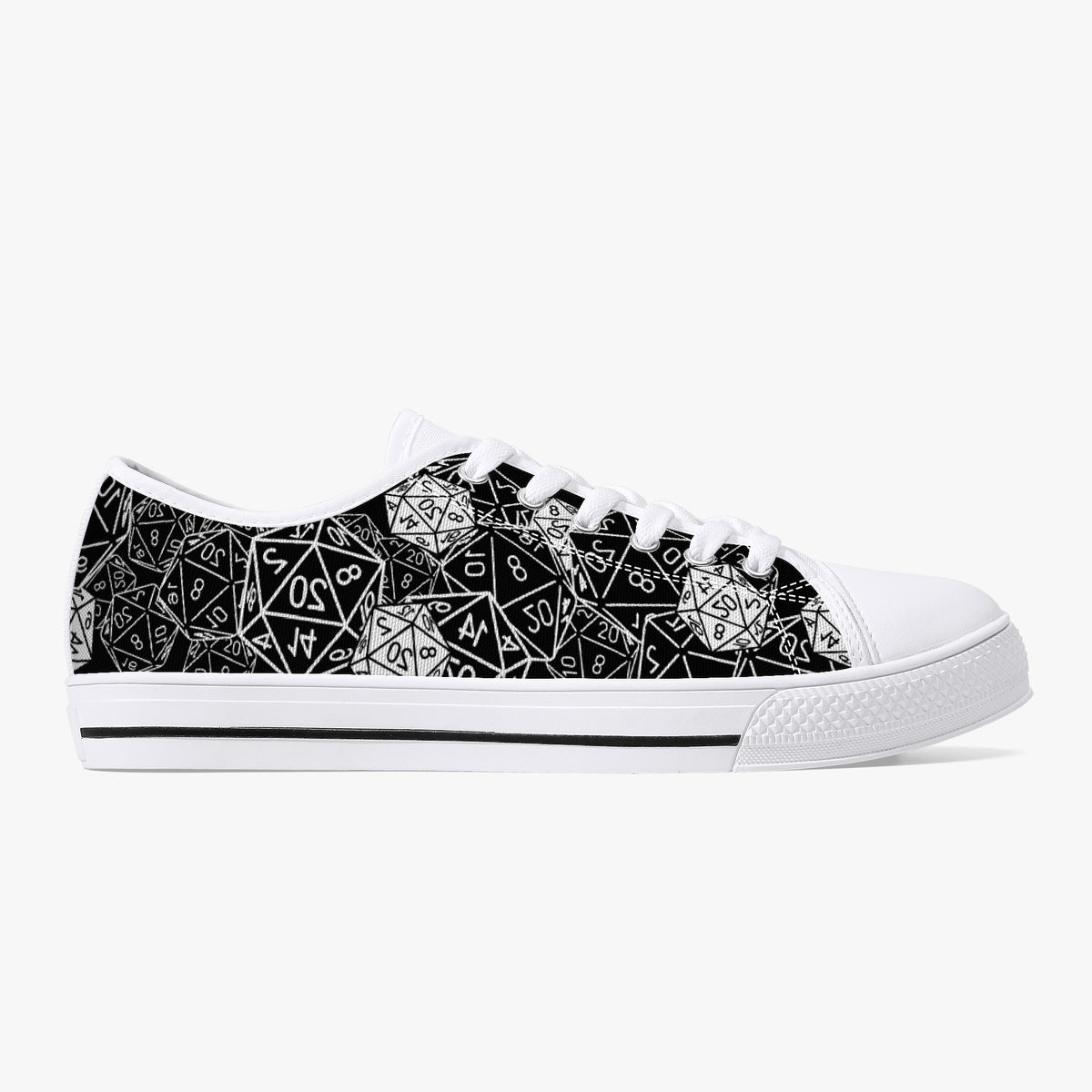 Crake Low Top Numbers laced custom prints canvas shoes