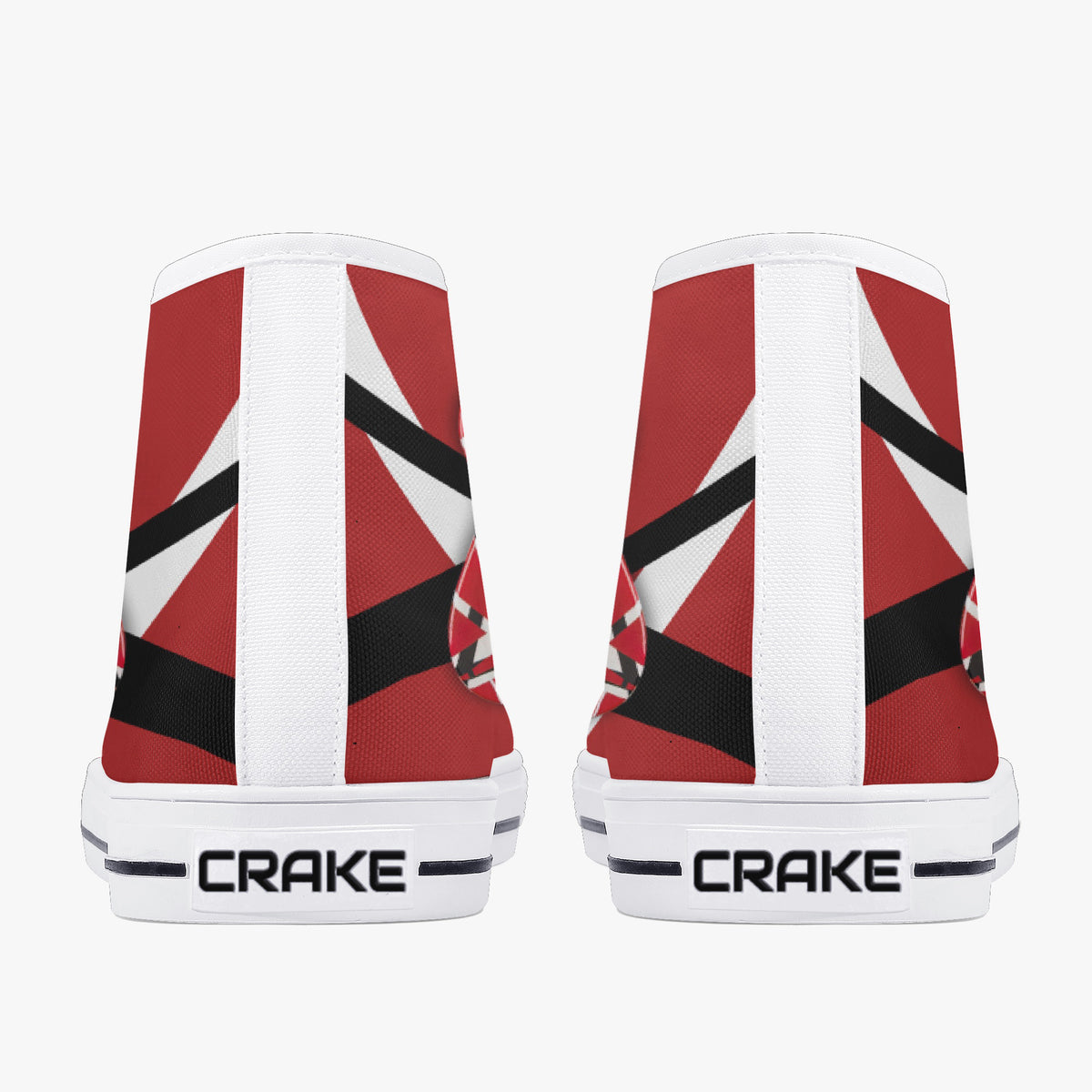 Crake High Top Red Guitar laced custom prints canvas shoes