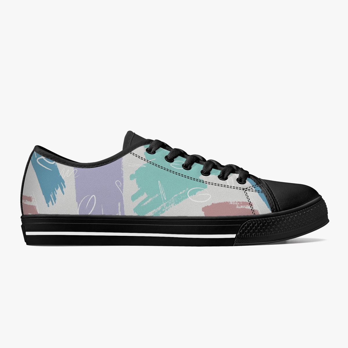 Crake Low Top Peters Painting 2 laced custom prints canvas shoes
