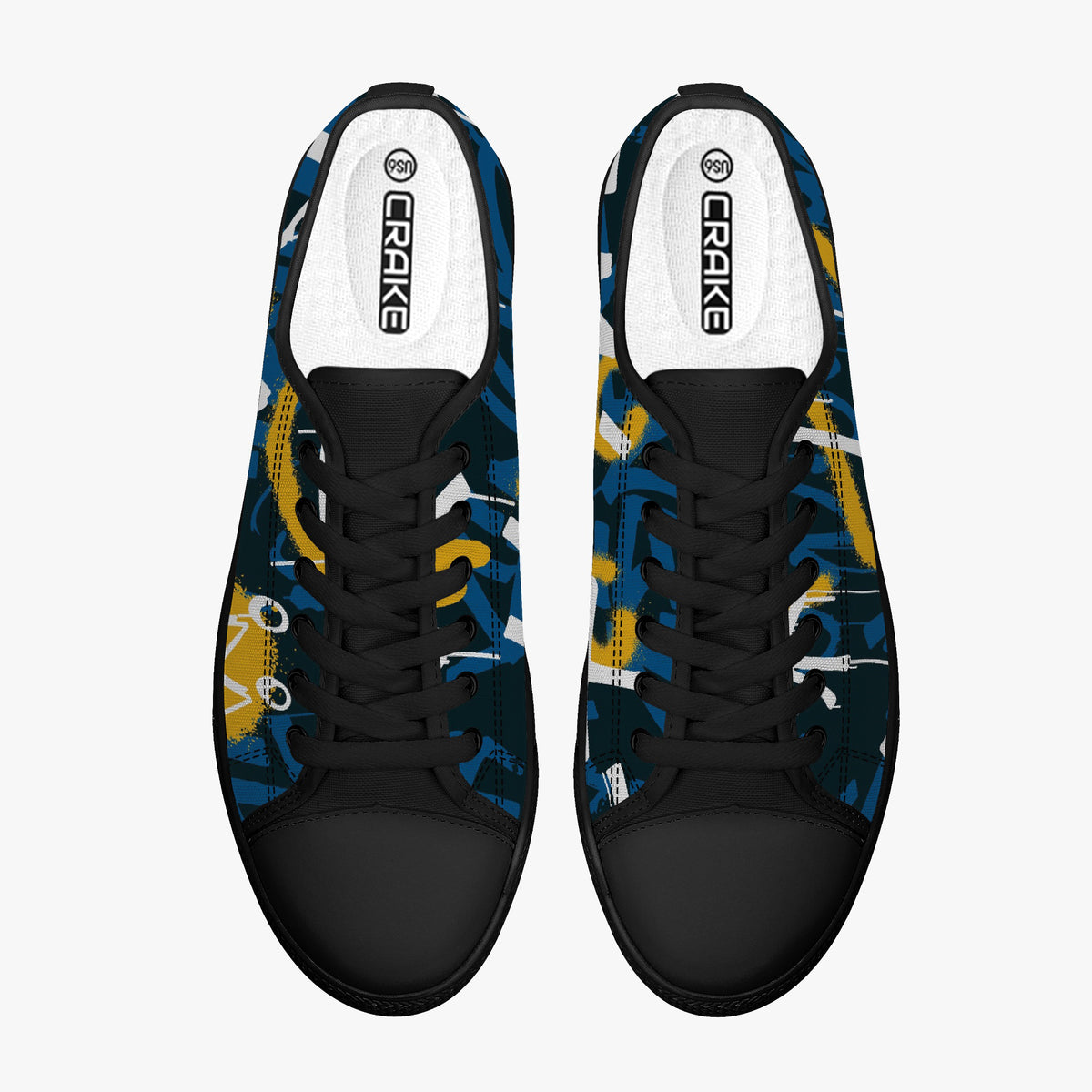 Crake Low Top Sunset laced custom prints canvas shoes