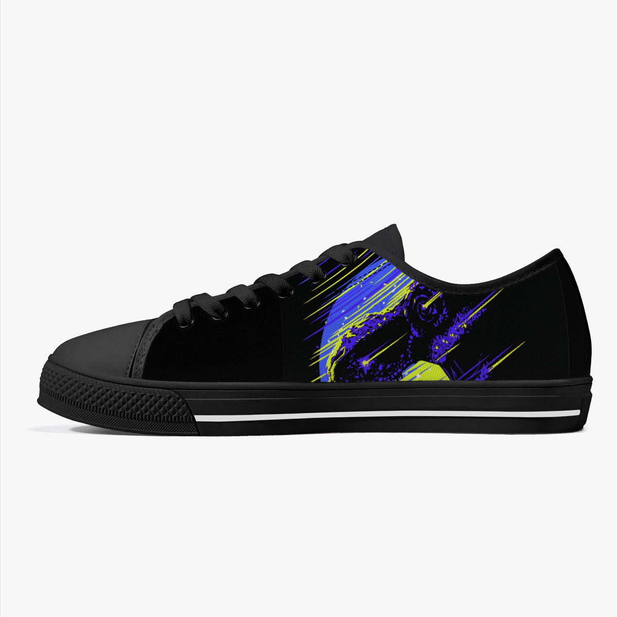 Crake Low Top T Rex laced custom prints canvas shoes