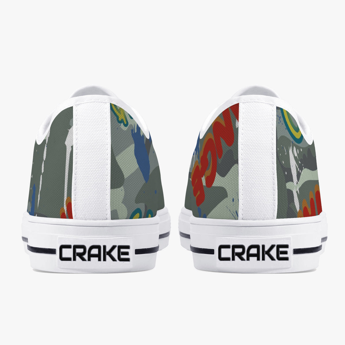 Crake Low Top Gradual laced custom prints canvas shoes