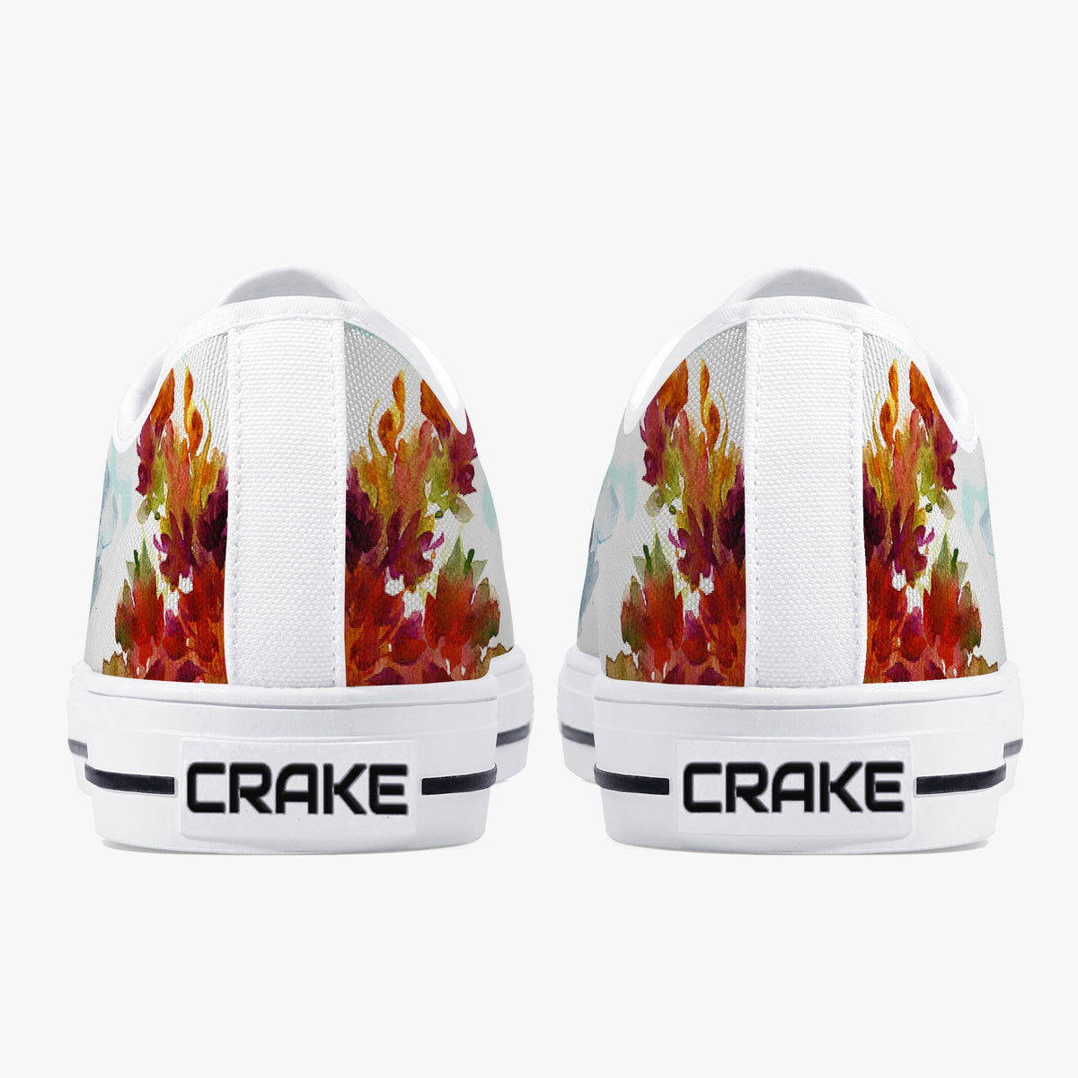 Crake Low Top Koi laced custom prints canvas shoes