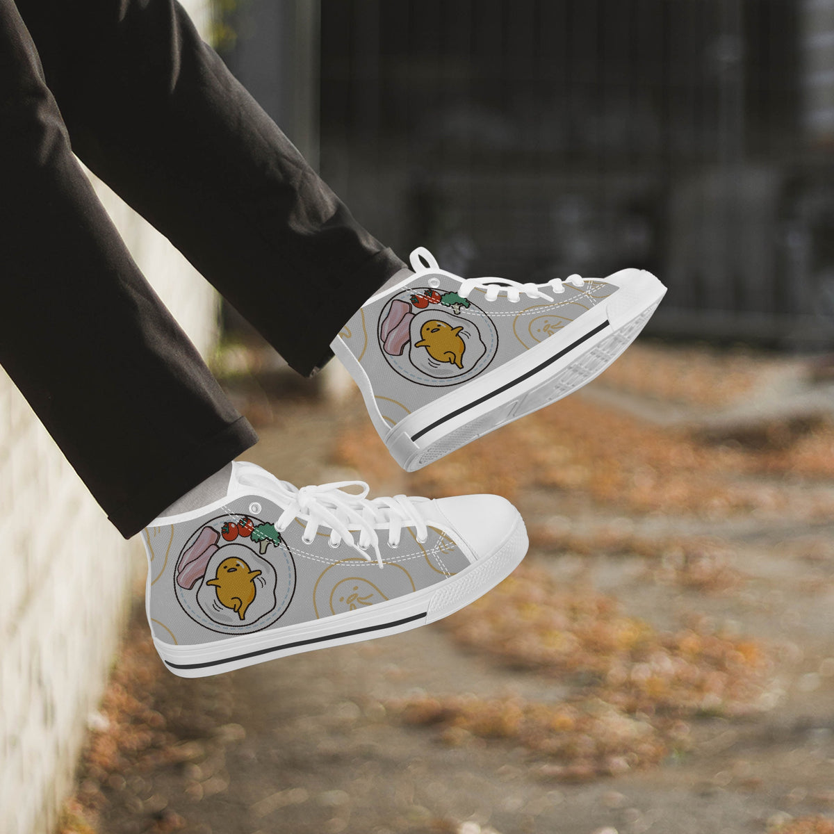 Crake High Top Egger Plate laced custom prints canvas shoes
