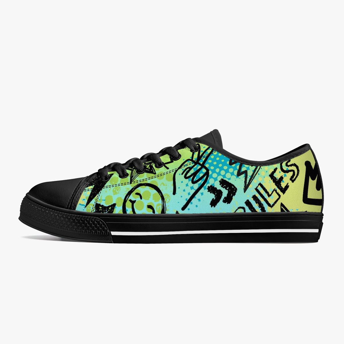 Crake Low Top FX Graffiti laced custom prints canvas shoes