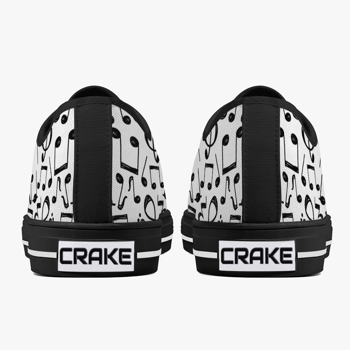 Crake Low Top Music laced custom prints canvas shoes