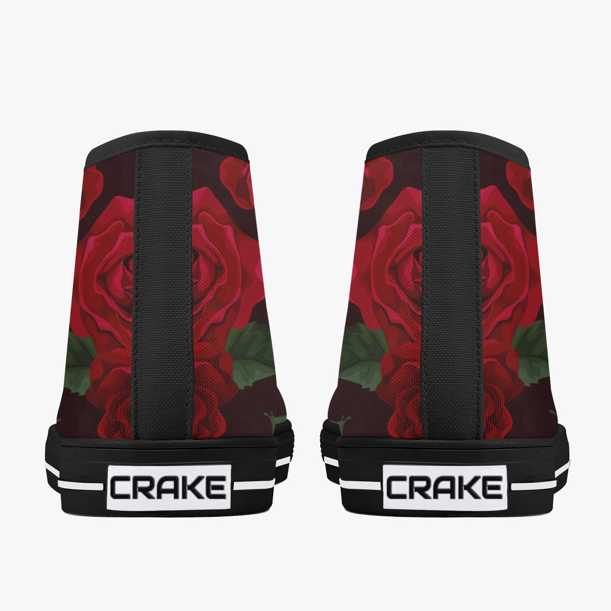 Crake High Top Roses laced custom prints canvas shoes