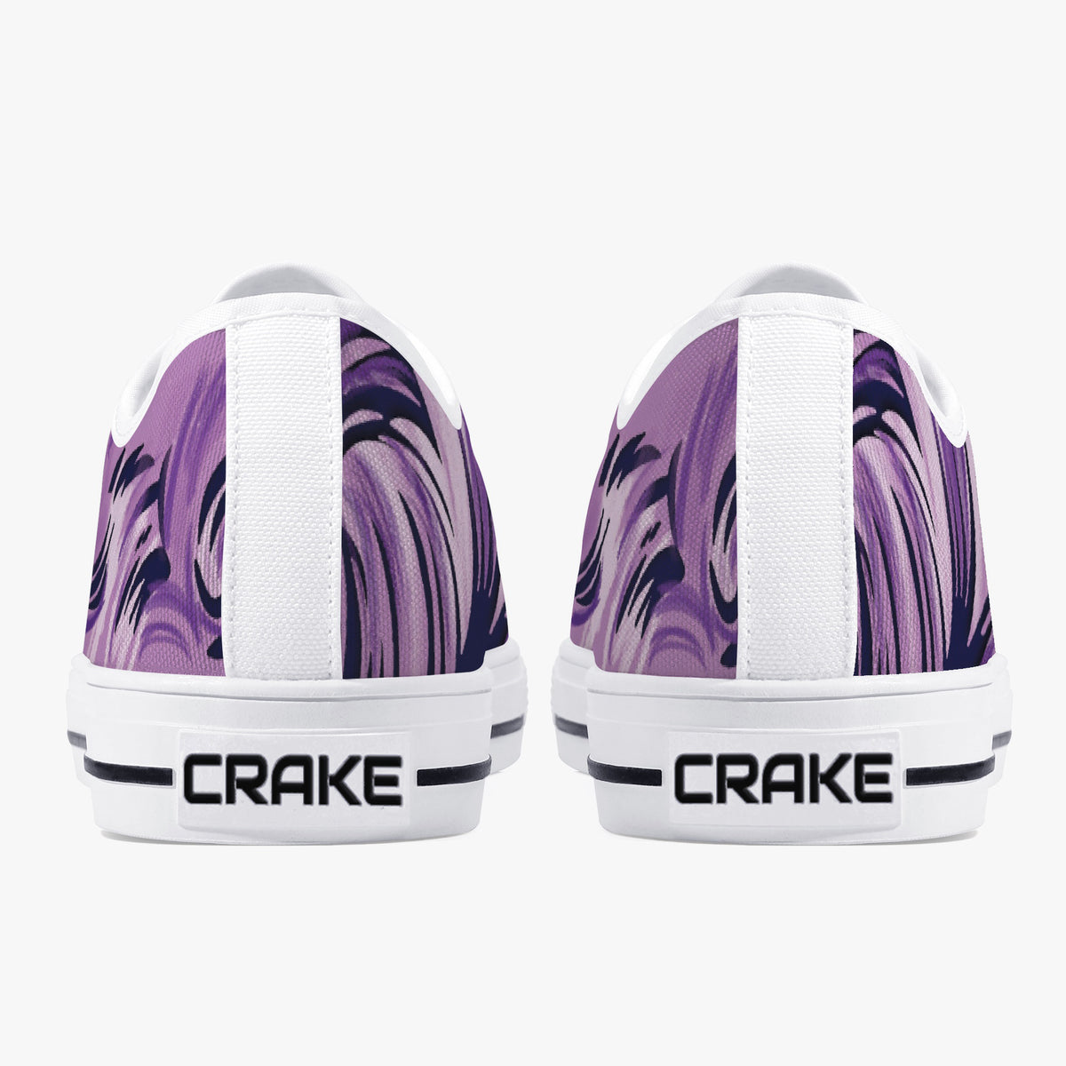 Crake Low Top Purple Waves laced custom prints canvas shoes