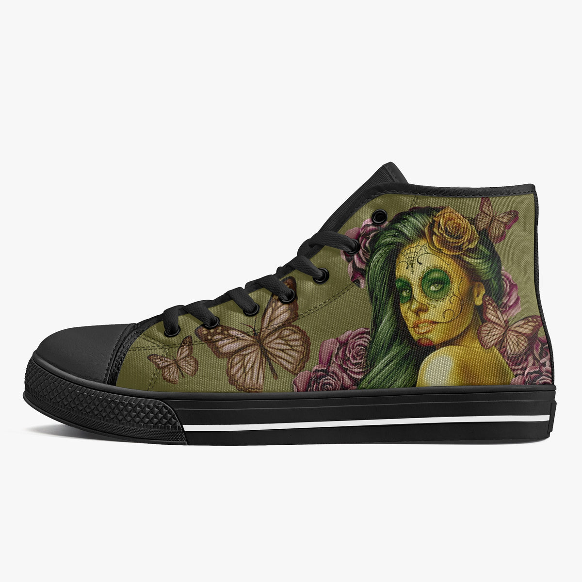 Crake High Top Purple Rosie 2 laced custom prints canvas shoes