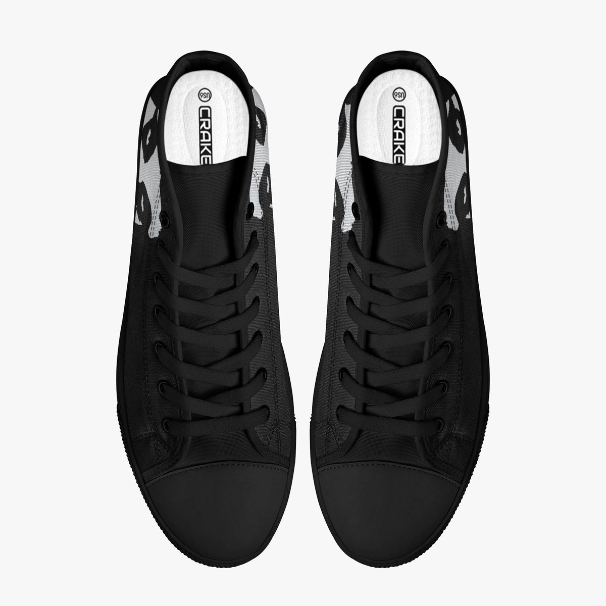 Crake High Top S1000 the Skull laced custom prints canvas shoes