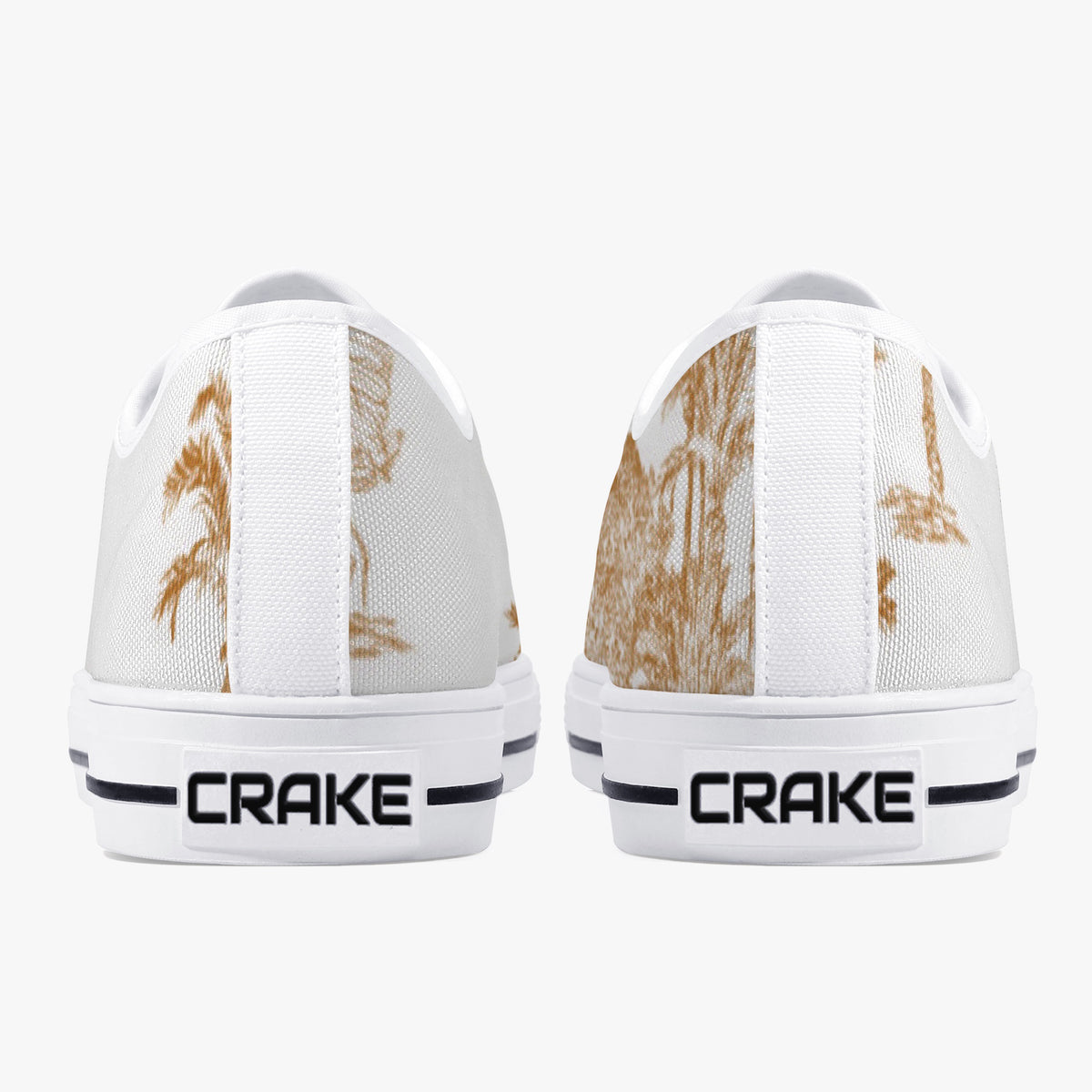 Crake Low Top Coconut Tree Scenery laced custom prints canvas shoes