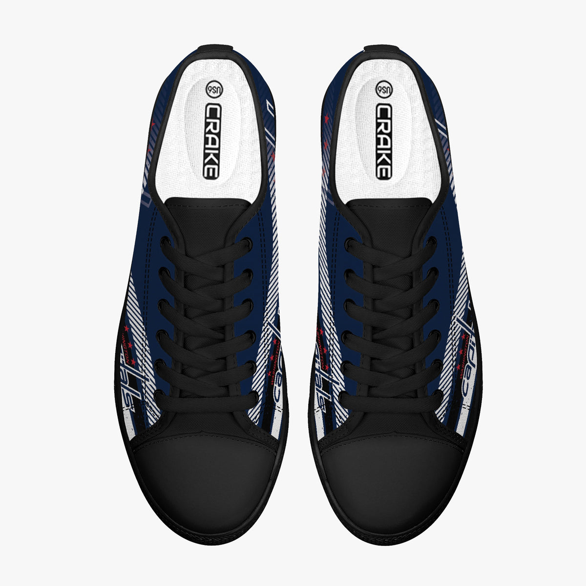 Crake Low Top Capitals laced custom prints canvas shoes