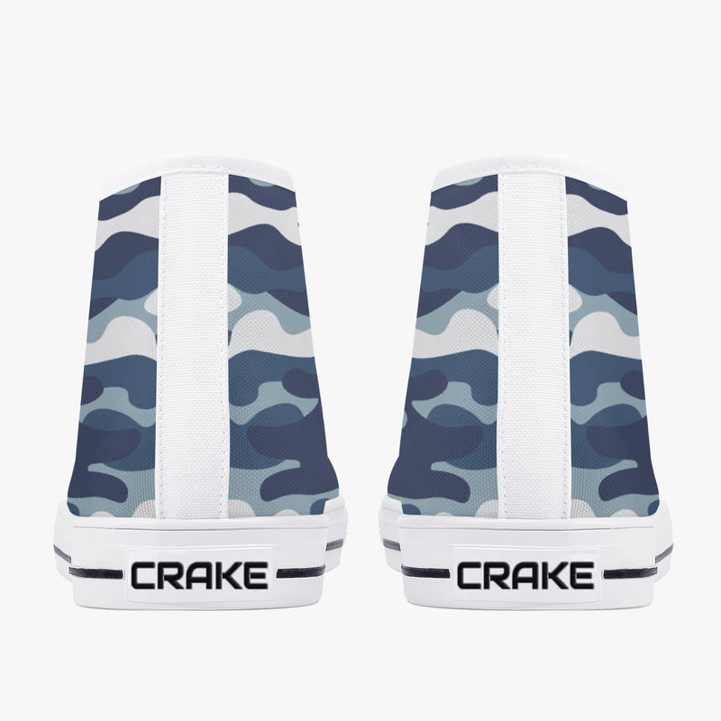 Crake High Top White Camo laced custom prints canvas shoes at RM MYR289
