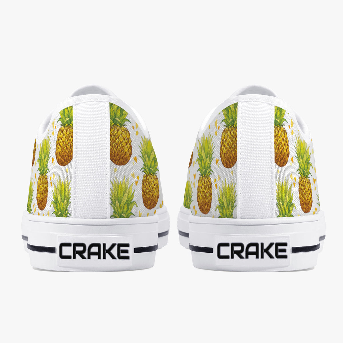 Crake Low Top Pineapples laced custom prints canvas shoes