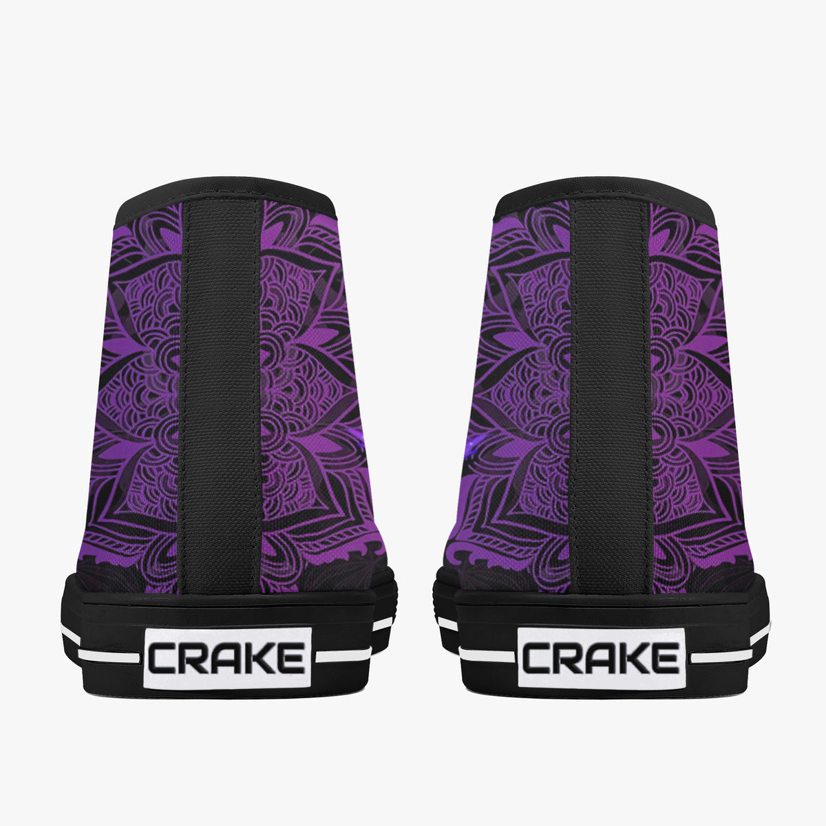 Crake High Top Purple Maple Leaf laced custom prints canvas shoes