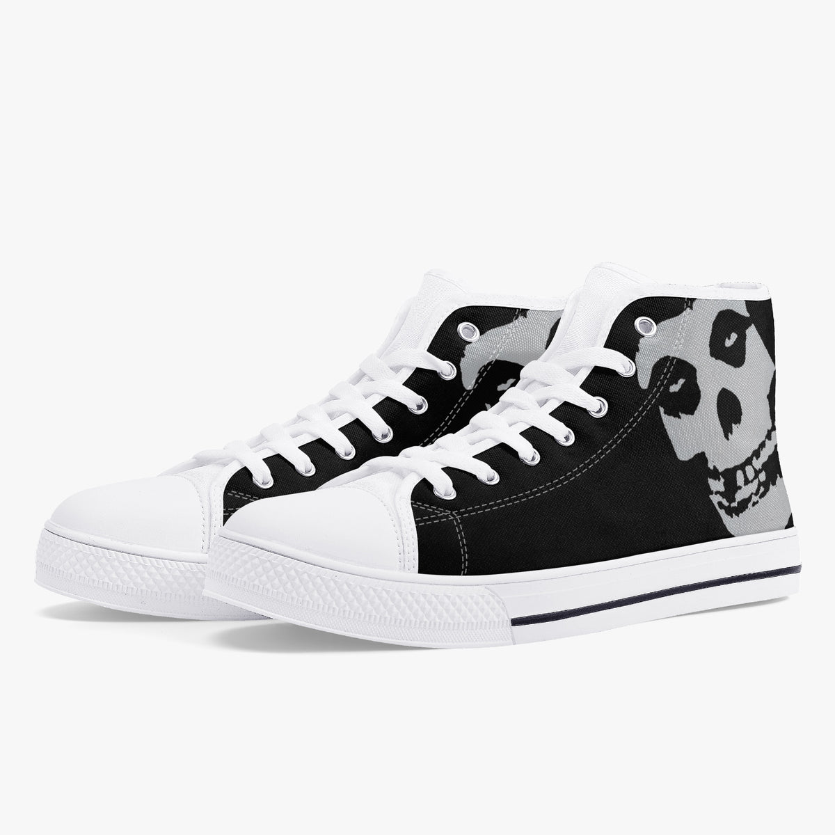 Crake High Top S1000 the Skull laced custom prints canvas shoes