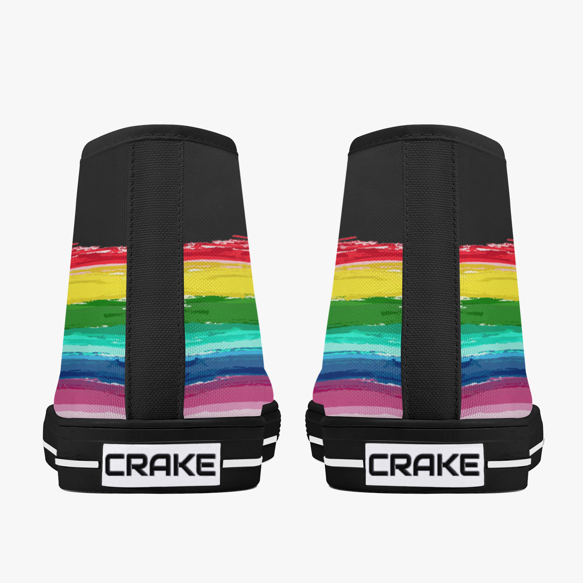 Crake High Top Rainbow 3 laced custom prints canvas shoes