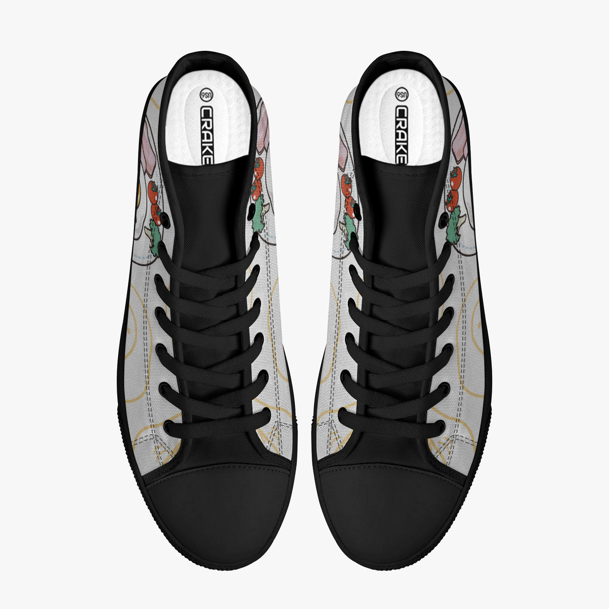 Crake High Top Egger Plate laced custom prints canvas shoes