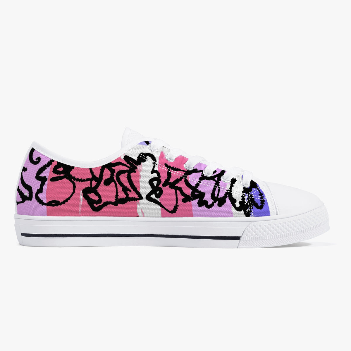 Crake Low Top Devilo laced custom prints canvas shoes