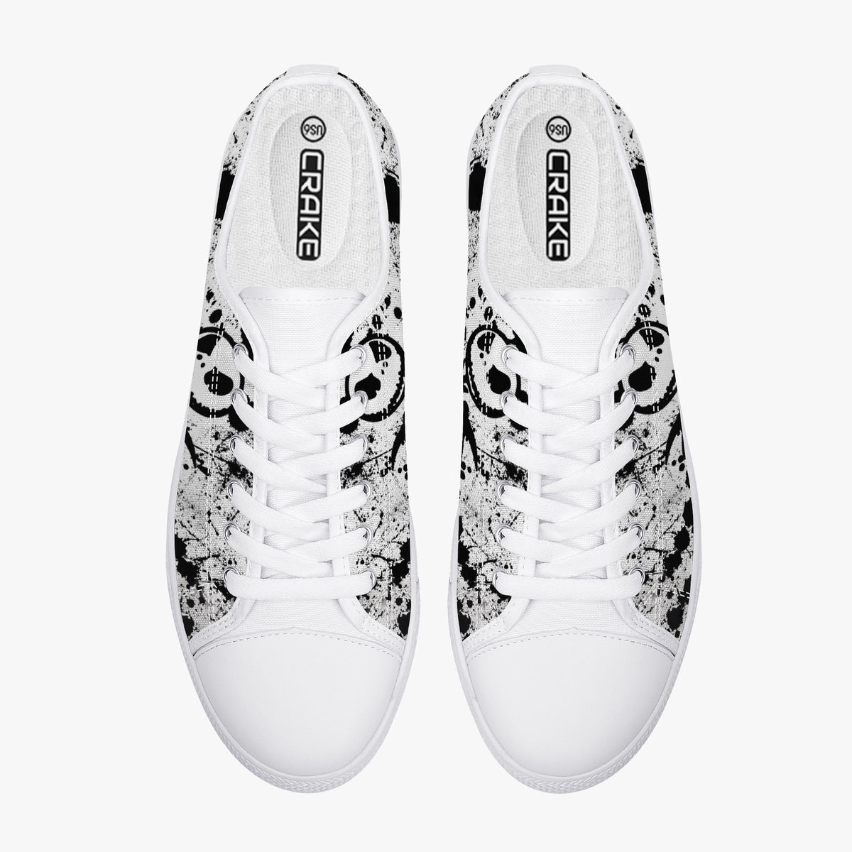 Crake Low Top Scarecrow laced custom prints canvas shoes
