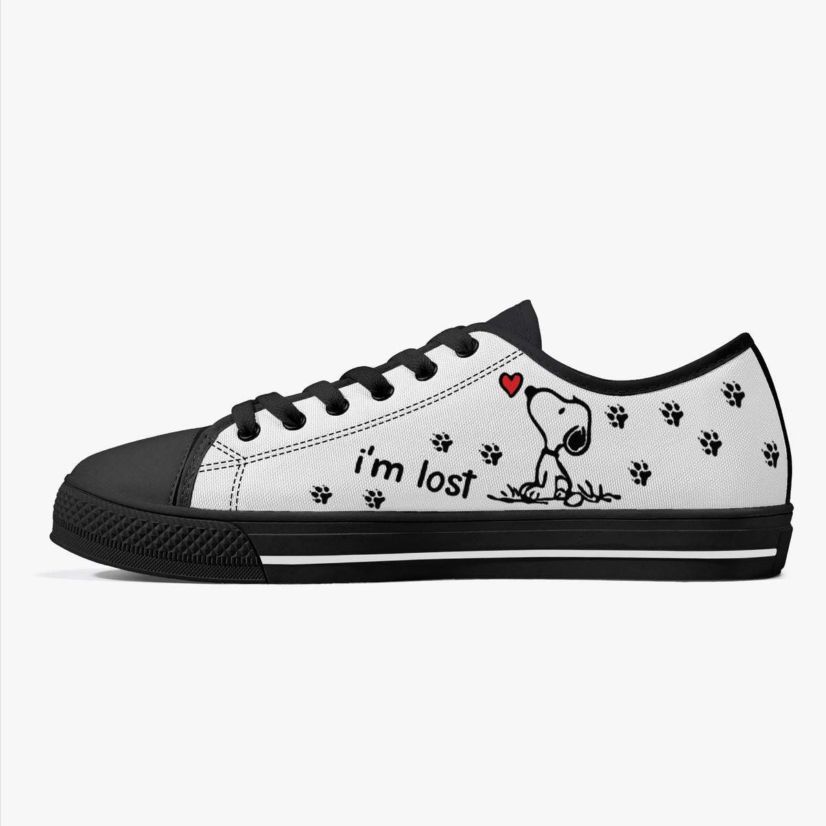 Crake Low Top Im Lost laced custom prints canvas shoes