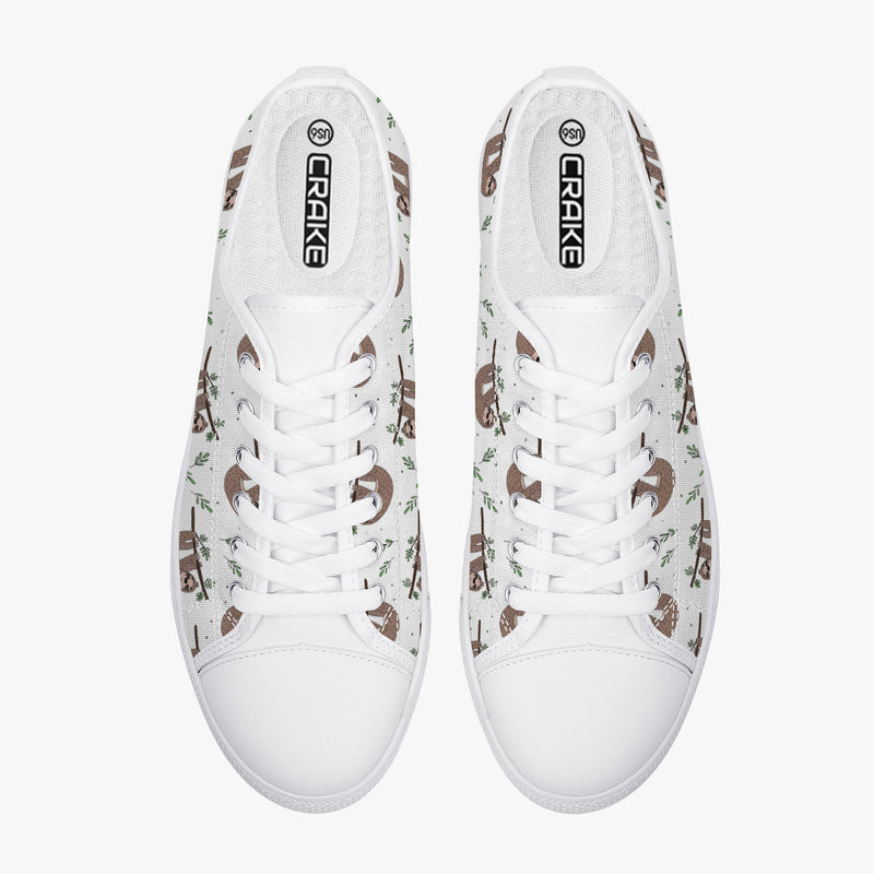 Crake Low Top Hanging Sloths laced custom prints canvas shoes at RM MYR289