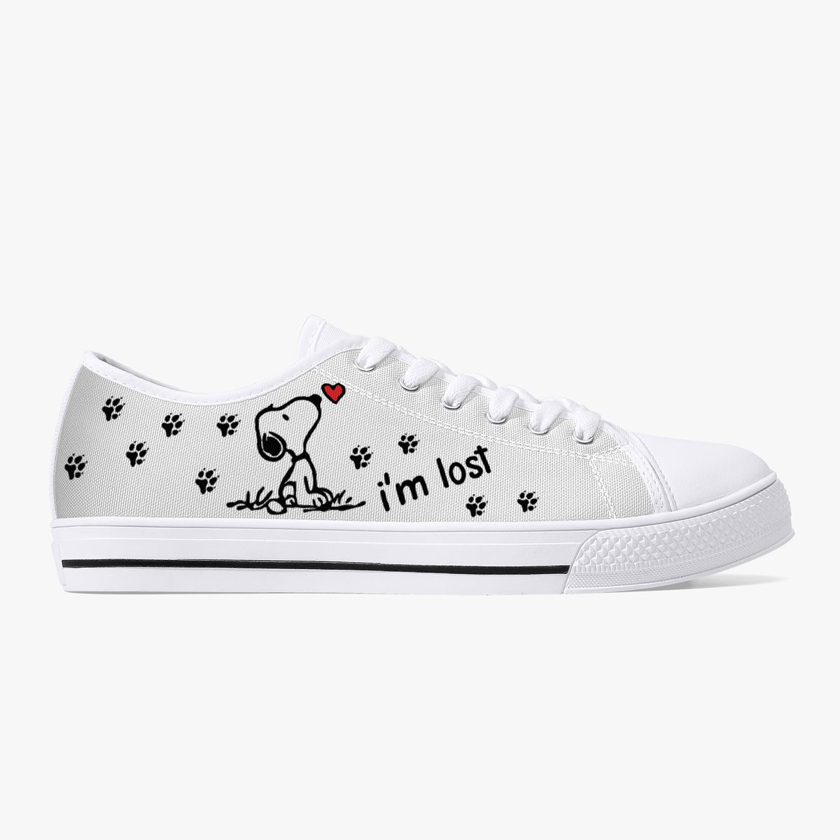Crake Low Top Im Lost laced custom prints canvas shoes